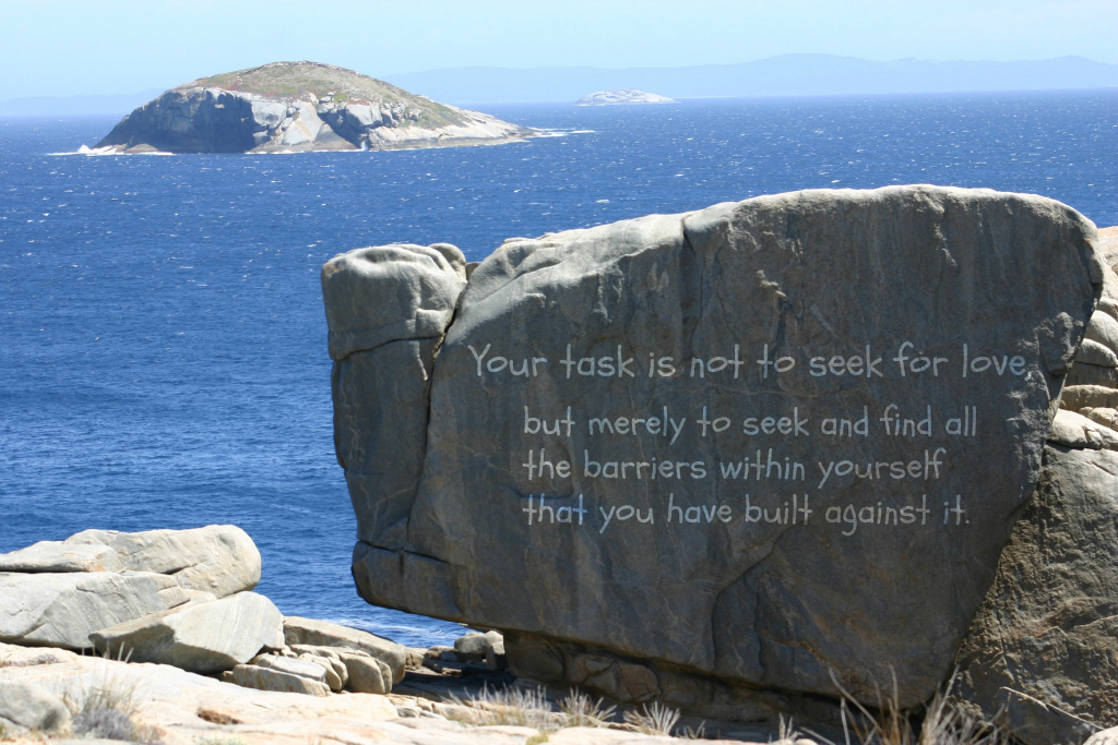 meditation wallpaper - Your task is not to seek love